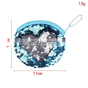 Cheap Reversable Kids Purse Baby Girl Sequin Kids Change Purse With Zipper Baby Girl Wallet Heart Shape Purse Frame thumbnail-3