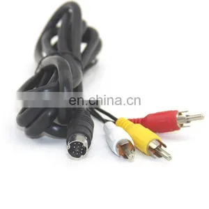 Gold Plated 1.5m Flat Rca av Cable 10 Pin Mini Din to Rca Cable thumbnail-3