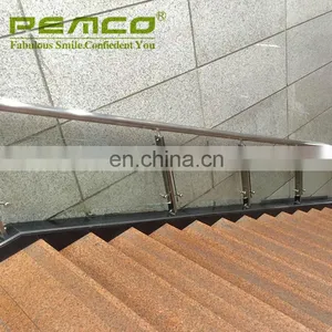 PEMCO Project Glass Railing High End Stair 304 Stainless Steel Glass Handrail thumbnail-1