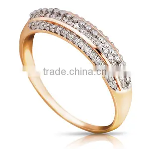 14K Rose Gold Ring With Diamonds thumbnail-1