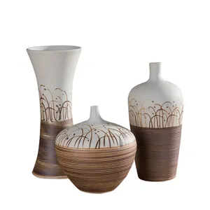 Artistic Jingdezhen Hand Made Paint Modern Simple Style Brown Ceramic Vase For Indoor Decor thumbnail-5