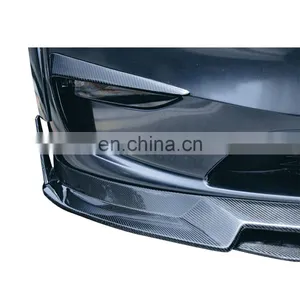 For Model Y Carbon Fiber Front Lip Bumper Spoiler Car Accessories thumbnail-4