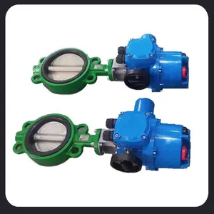 Wafer Type Electric Butterfly Valve DN32 Electronic Electric Actuator thumbnail-2