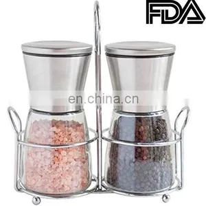 Kitchen Tool Salt and Pepper Grinder Set With Stand thumbnail-5