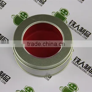 Round Tin Can With Clear Window thumbnail-1