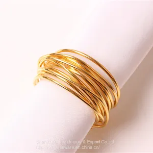Rose Gold Silver Black Colored Metal Dinner Wire Napkin Rings Holders for Hotel Restaurant thumbnail-3