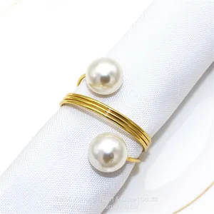 Elegant Pearl Napkin Ring Wedding Dinner Table Accessories Decoration thumbnail-5