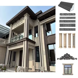 Waterproof Cheap Building Exterior Decoration Moulding EPS Window Trim Exterior Cornice EPS Foam Cement Moulding Eave Line thumbnail-5