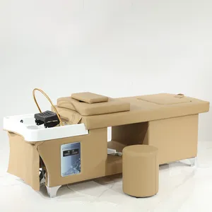 Direct Factory Professional Shampoo Bed - 12V DC Motor Massage, Ergonomic Design, 360° Rotating Tray for Hair Salon thumbnail-1