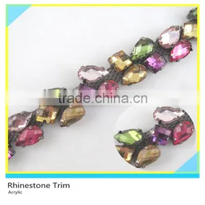 Fancy 888 Crystal Rhinestone Trimming Gold Chain For Garment Dresses Decoration thumbnail-4