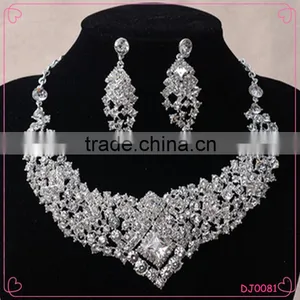 Bridesmaid Rhinestone Chunky Wedding Jewelry Set Beautiful Necklace Set thumbnail-1
