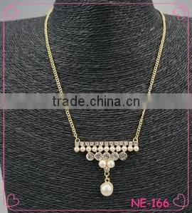 2016 Fashion Long Chain Necklace Designs Pearl Pendant Necklace thumbnail-1