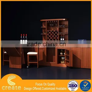 New Design Wooden Storage Cabinets With Wheels Office Wine Rack thumbnail-4