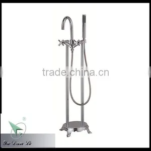 Italian Style Modern Design Brass Bath Filler Floor Mounted Bathtub Faucet thumbnail-5