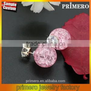 Fashion Brand Jewelry Double Side Pearl Stud Earrings Beads Statement Earrings thumbnail-1
