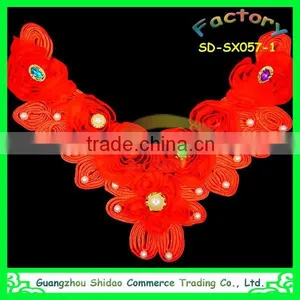 Wholesale Custom Handmade Fabric Embroidered Chiffon Flower Lace Collar for Ladies Garment Decoration thumbnail-1