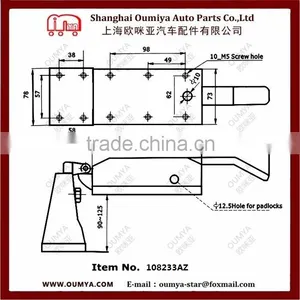 Hardware Oven Door Handle/ Hardware Handle/ Oven Door Handle Latch 108233AZ thumbnail-2