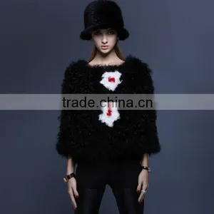 Newest Luxury Wool Fur Coats 2013 European Celebrity Fashion Unique Women Sexy Winter Coats "11" thumbnail-1