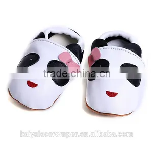 Soft Sole Baby Shoes,Handmade Infant Girl Panda Black White Baby Slippers Quality Choice thumbnail-1