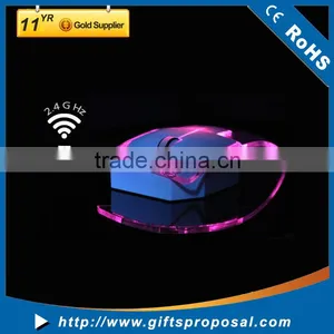 2016 Newest Transparent Optical Modern LED USB Wireless 3D Mouse Mice With Colorful LED Lighting thumbnail-5