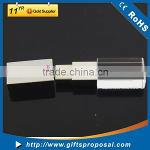 3D Customized Logo Crystal Glass Usb Flash Drive With Colorful Led Light thumbnail-6