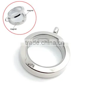 25mm Round Silver/gold/rose Gold/black Wholesale Magnet Jewelry Floating Charms Glass Lockets thumbnail-4