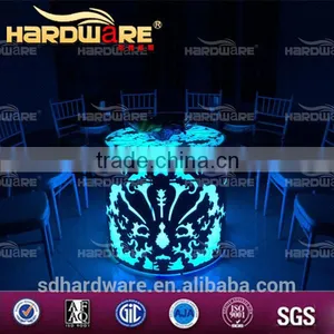 Stainless Steel and Glass Half Round Bar Table / Used Bar Tables thumbnail-1
