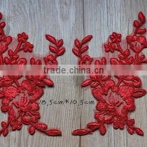 Vintage Alencon Lace Applique Embroidery Trim,Lace Flower Patch Wedding Supplies thumbnail-3