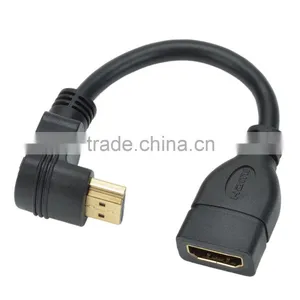 CHEERLINK 90 Degree Angle HDMI 1.4 Male to Female Extension Cable - Black (15cm) thumbnail-1