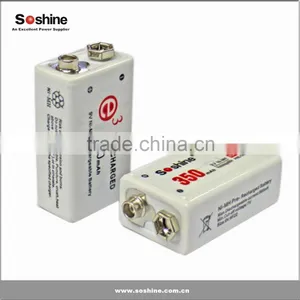 Soshine NI-MH Battery 9 Volt 9V NIMH Rechargeable Battery 350mah From China Manufacturer thumbnail-6