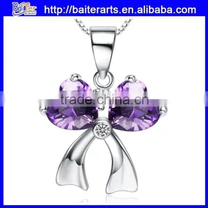 Elegant Butterfly Knot 925 Sterling Silver Butterfly Shape Pendant thumbnail-1