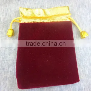 Professional Gold Microfiber Top Mini Velvet Bag Soft With Aglets thumbnail-3