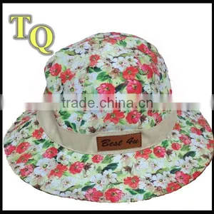 Colorful Floral Designer Printed Custom Bucket Hat thumbnail-1