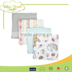 MS-25 Printed Organic 47x47 Muslin Swaddle Swaddling Blankets 4 Pack Supplier's Choice thumbnail-4