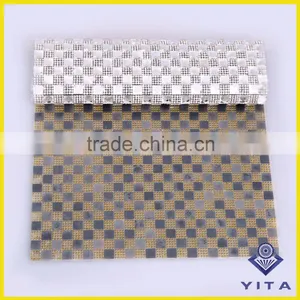 Cheap 24cm*40cm Square Glass Round Stone Rhinestone Sheets for Wedding Decorations thumbnail-3
