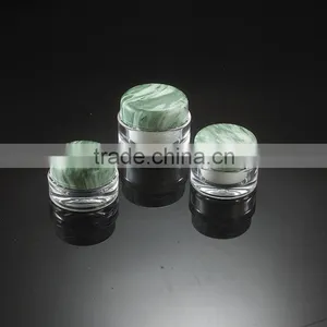 Dark Green Grain Pattern Cosmetic Packaging Round Face Cream Jar thumbnail-1