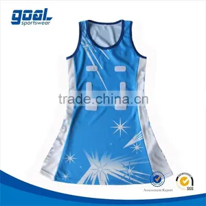 Wholesale Fashion Custom Ladies Netball Dresses With Hook and Loops and Bibs thumbnail-1