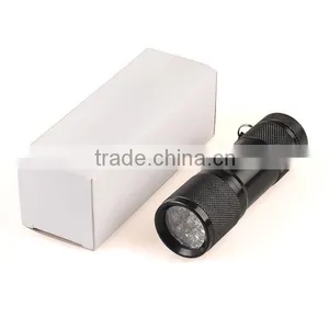 9 Led 365nm uv Flashlight for Detecting Fluorescer in Cosmetics and Baby Stuff, Counterfeit Banknotes, Minerals, Diamonds thumbnail-6
