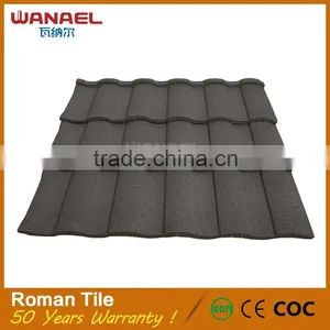 Excellent Fire Resistance Colored Stone Coated Metal Steel Roman Roof Sheets Tile thumbnail-6