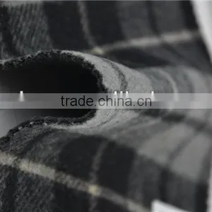 Wholesale Super Fine Double Face Woolen Wool Plaid Fabric for Winter Coats thumbnail-2