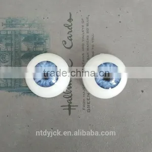 Half Round Blue Acrylic Eyes for Dolls Plastic thumbnail-2