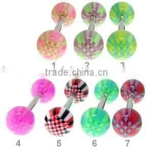 Body Jewelry->UV Acrylic Tongue Ring thumbnail-1