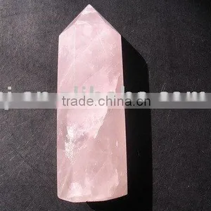 Natural Rock Rose Crystal Quartz Point/Column thumbnail-1