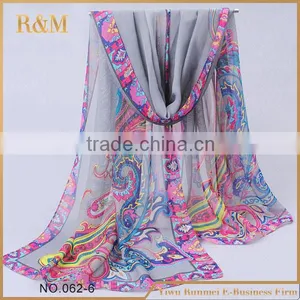 New Listing Digital Print Custom Design Silk Scarf Popular Shawl thumbnail-1