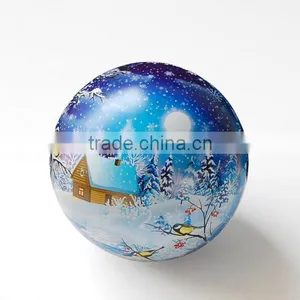 Beautiful Christmas Ball Shape Gift Tin Ball for Candy thumbnail-4