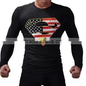 Cheap and Good Quality Custom Pattern Superhero t Shirts Men's Compression Short Sleeves Avengers Tops With Oem Sevice thumbnail-1