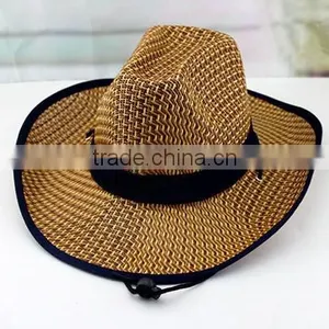 In Stock Cheap Plain Cowboy Straw Hat thumbnail-6