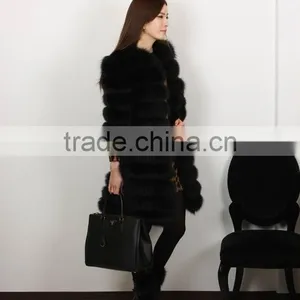 Hot Selling Black Fox Fur Coat for Women Winter thumbnail-1