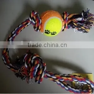 Rope Toy With Tennis Ball, Dog Toy, Pet Toy thumbnail-1