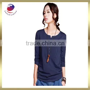 Wholesale Comfortable Long Sleeve O-neck Women t Shirt thumbnail-1